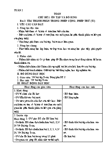 Giáo án buổi 2 môn Toán Lớp 3 Sách KNTT - Tuần 2