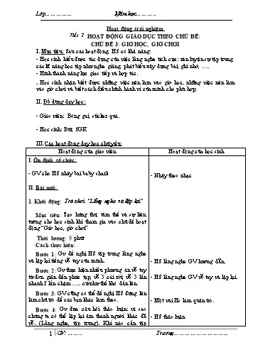 Giáo án HĐTN Lớp 1 (Sách Cùng học để phát triển năng lực) - Tuần 3