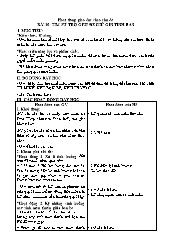Giáo án HĐTN Lớp 2 Sách KNTT - Bài 10+11