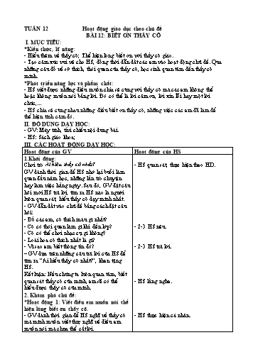 Giáo án HĐTN Lớp 2 Sách KNTT - Bài 12+13