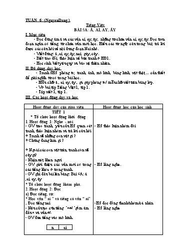 Giáo án Tiếng Việt Lớp 1 (Sách Cùng học để phát triển năng lực) - Tuần 6