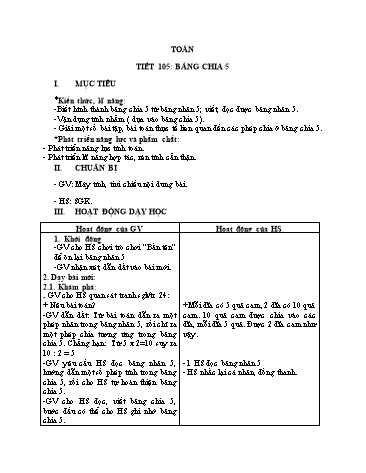 Giáo án Toán Khối 2 Sách KNTT - Tuần 22