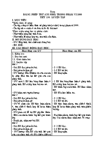 Giáo án Toán Khối 2 Sách KNTT - Tuần 31