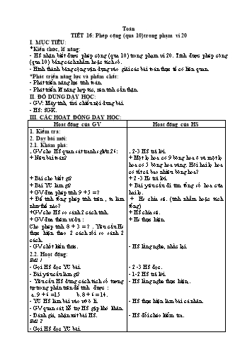 Giáo án Toán Khối 2 Sách KNTT - Tuần 4