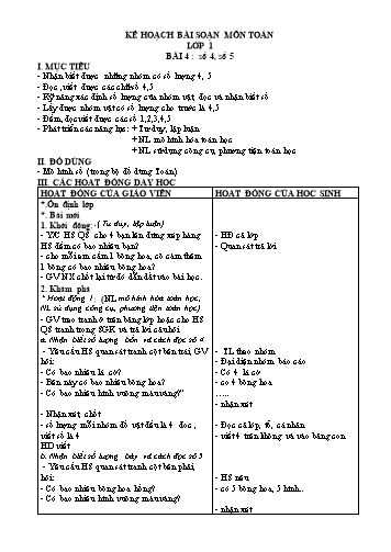 Giáo án Toán Lớp 1 (Sách Cùng học để phát triển năng lực) - Tuần 2