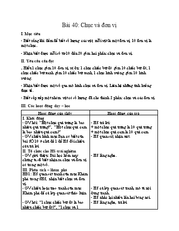 Giáo án Toán Lớp 1 (Sách Cùng học để phát triển năng lực) - Tuần 14