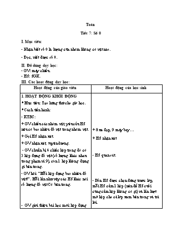 Giáo án Toán Lớp 1 (Sách Cùng học để phát triển năng lực) - Tuần 3 Giáo án Toán Lớp 1 (Sách Cùng học để phát triển năng lực) - Tuần 3