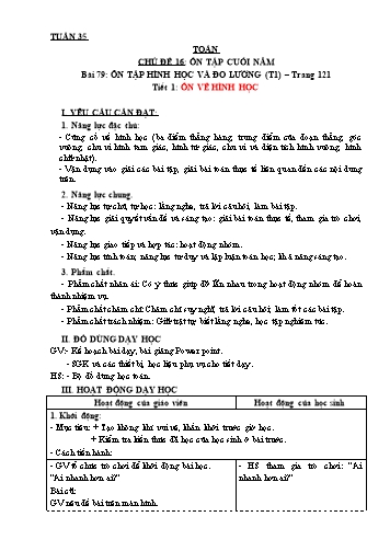 Giáo án Toán Lớp 3 Sách KNTT - Tuần 35