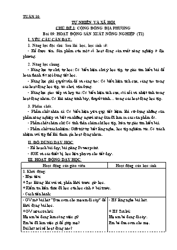 Giáo án Tự nhiên và xã hội Lớp 3 Sách KNTT - Tuần 10