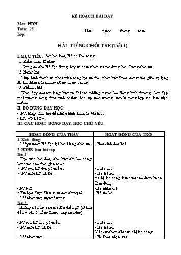 Kế hoạch bài dạy Tiếng Việt Lớp 2 Sách KNTT (Buổi 2) - Tuần 25