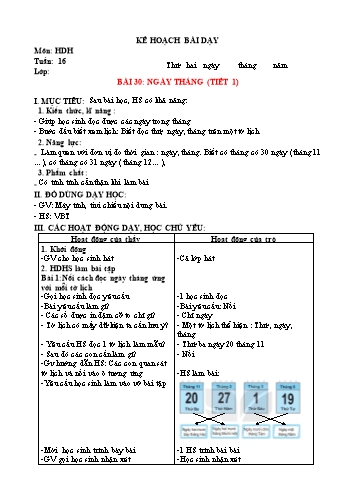 Kế hoạch bài dạy Toán Lớp 2 Sách KNTT (Buổi 2) - Tuần 16