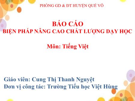 Sáng kiến kinh nghiệm Hướng dẫn học sinh sử dụng biện pháp nhân hóa trong văn miêu tả