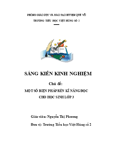 Sáng kiến kinh nghiệm Một số biện pháp rèn kĩ năng đọc cho học sinh Lớp 3
