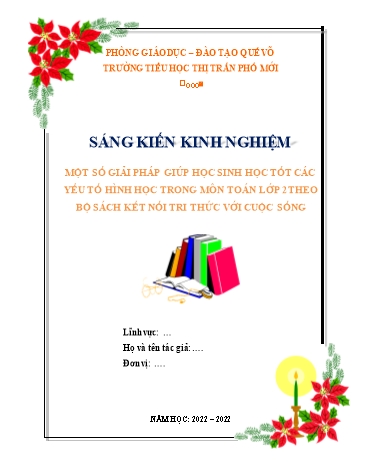 SKKN Một số giải pháp giúp học sinh học tốt các yếu tố hình học trong môn Toán Lớp 2 theo bộ sách Kết nối tri thức với cuộc sống