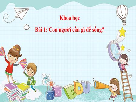 Bài giảng Khoa Học 4 - Bài 1: Con người cần gì để sống?