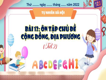 Bài giảng TNXH 3 (Kết nối tri thức) - Bài 12: Ôn tập chủ đề Cộng đồng, địa phương (Tiết 2)