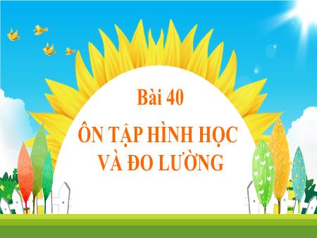 Bài giảng Toán 1 - Bài 40: Ôn tập hình học và đo lường