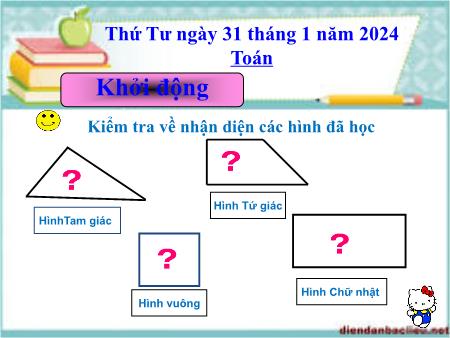 Bài giảng Toán 3 - Bài 50: Chu vi hình chữ nhật, hình vuông