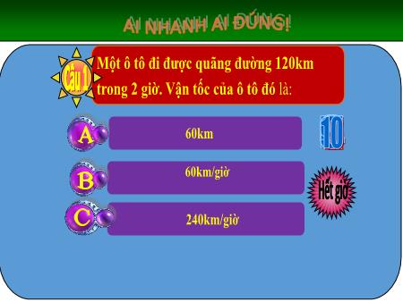 Bài giảng Toán 5 - Bài: Quãng đường (Tiết 2)